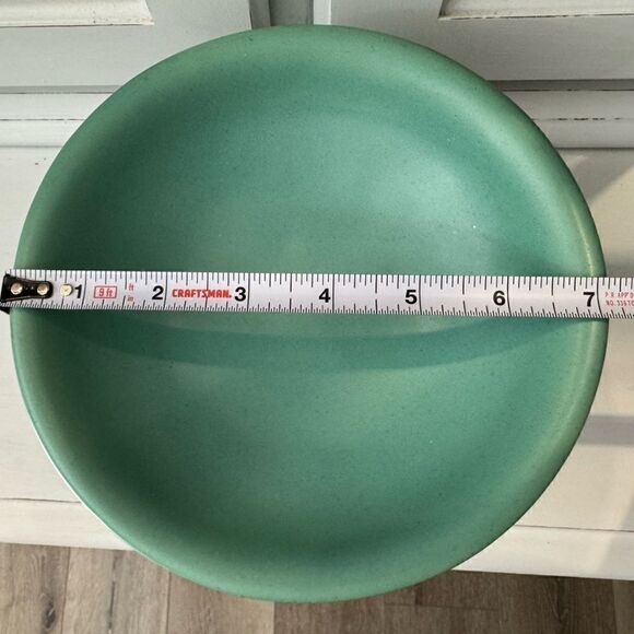 Vintage Compote Teal Turquoise Footed Bowl - Picture 7 of 7